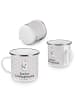 Mr. & Mrs. Panda Camping Emaille Tasse Pinguin Bester Schwiegers... in Grau Pastell