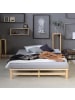 Homestyle4u Palettenbett 140x200 mit Lattenrost in Braun