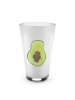 Mr. & Mrs. Panda Latte Macchiato Glas Avocado Kern ohne Spruch in Transparent