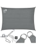 tectake Sonnensegel Sunny umfangreiches Montagematerial, grau