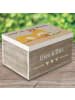 Mr. & Mrs. Panda Box aus Holz Fuchs Lesen Design mit Spruch in Weiß