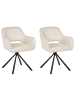 Beliani 2er-Set Esszimmerstuhl LOURES in Beige/Schwarz