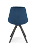 KADIMA DESIGN Esszimmerstuhl Samt Holzbeine, Retrostuhl, Gepolsterter Stuhl in Blau-Schwarz