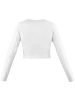 Janice 2 x Damen crop Langarmshirt hochgeschlossen Noia in Beige/Weiß