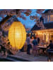 MARELIDA LED Solar Lampion oval mit Blumenmuster H: 38cm in gelb