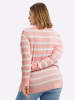 sheego Strickpullover in hellrosé-weiß-geringelt