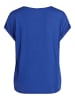 Vila Satain Blusen T-Shirt Kurzarm Basic Top Glänzend VIELLETTE in Dunkelblau