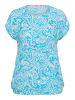 KAFFE curve Bluse kurzarm KCvilana Loose fit in Aquarius Chalk Paisley