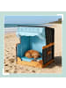 relaxdays Hundestrandkorb "Gestreift" in Hellblau / Natur – (B)75 x (H)95 x (T)65 cm