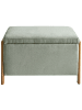 Beliani Bettbank EDLAND in Grün/Braun - (W) 75 x (H) 44 x (L) 43 cm
