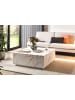 SalesFever Couchtisch modern quadratisch 90x90 cm Marmoroptik in Weiß