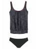 Venice Beach Oversize-Tankini in schwarz-grau