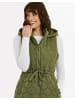 Threadbare Longweste THB Crush Quilted Long Line Gillet in Khaki