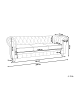 Beliani 3-Sitzer Sofa CHESTERFIELD in Grau/Dunkler Holzfarbton