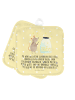 Mr. & Mrs. Panda 2er Set Topflappen Maus Sterne mit Spruch in Gelb Pastell