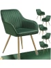 tectake Polstersessel gepolstert, in Samtoptik, gesteppt, 58 x 62 x 82 cm