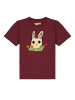 wat? Apparel T-Shirt Osterhase mit Blumen in Weinrot