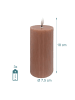 relaxdays 4 x LED Kerzen in Altrosa - (H)18 x Ø 7,5 cm