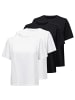 ONLY T-Shirt 4er Pack in Weiß/Schwarz