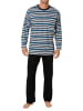 NORMANN langarm Schlafanzug Pyjama Streifen - 71881 in blau