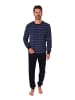 NORMANN langarm Frottee Schlafanzug Pyjama Bündchen - 82312 in blau