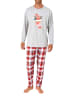 NORMANN Schlafanzug Weihnachten langarm Renntier in grau
