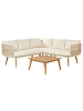 Beliani 2-tlg Sitzgruppe ALCAMO in Beige/Weiß/Braun linksseitig