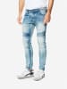 KOROSHI Slim denim biker jeans in blau