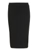 Vila Gerippter Jersey Bleistift Rock High Waist Midi Skirt in Schwarz