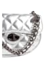 faina Damen Schultertasche Im Metallic-Look in Silber