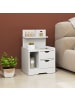 HOMCOM Nachttisch in Weiß 40L x 30B x 60H cm
