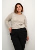 KAFFE curve Strickpullover KCnalia Regular fit in Chalk/grey melange stripe