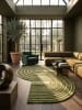 KADIMA DESIGN Teppich Wolle Handgetuftet LEVEN Geometrisch Wohnzimmer Modern in Olivgrün