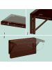 relaxdays Klapptisch Wand in Braun - (B)60 x (H)27 x (T)40 cm