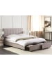 Beliani Doppelbett LA ROCHELLE in Grau/Schwarz - (W) 173 x (H) 109 x (L) 213 cm