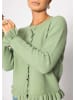SASSYCLASSY Cardigan mit Rüschen in Salbeigrün