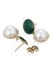 faina Women Dangle Earrings in Gold White Green