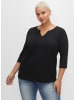 sheego 3/4-Arm-Shirt in schwarz