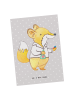 Mr. & Mrs. Panda Postkarte Apotheker Herz ohne Spruch in Grau Pastell