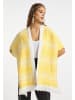 IZIA Damen Strickponcho in Gelb Weiss
