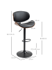 HOMCOM Barhocker in Schwarz 53L x 52B x 112H cm