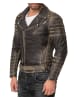 Reichstadt Herren Slim Fit Echtleder Jacke  in Fungi Green