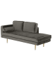 Beliani 3-tlg Chaiselongue MIRAMAS in Grau/Gold linksseitig