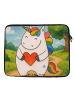 Mr. & Mrs. Panda Laptop Tasche Einhorn Herz Design ohne Spruch in Weiß