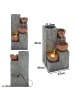 ABRIHOME Gartenbrunnen in Steinoptik 3 Becken mit LED 27x26x31 cm
