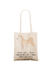 Mr. & Mrs. Panda Shopping Tasche Akita Inu Herz mit Spruch in Creme