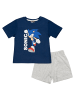 Sonic Sonic the Hedgehog Schlafanzug Pyjama Set Kurzarm Oberteil in blau/grau