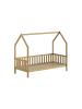 58 aufm Kessel HAUSBETT Kandace 90x200 Eiche massiv natur mit Dachaufbau