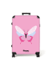NoBoringSuitCases Suitcase, Koffer, Reisekoffer Schmetterling rosa weiß