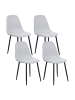Beliani 4er-Set Esszimmerstuhl CRANDALL in Grau/Schwarz